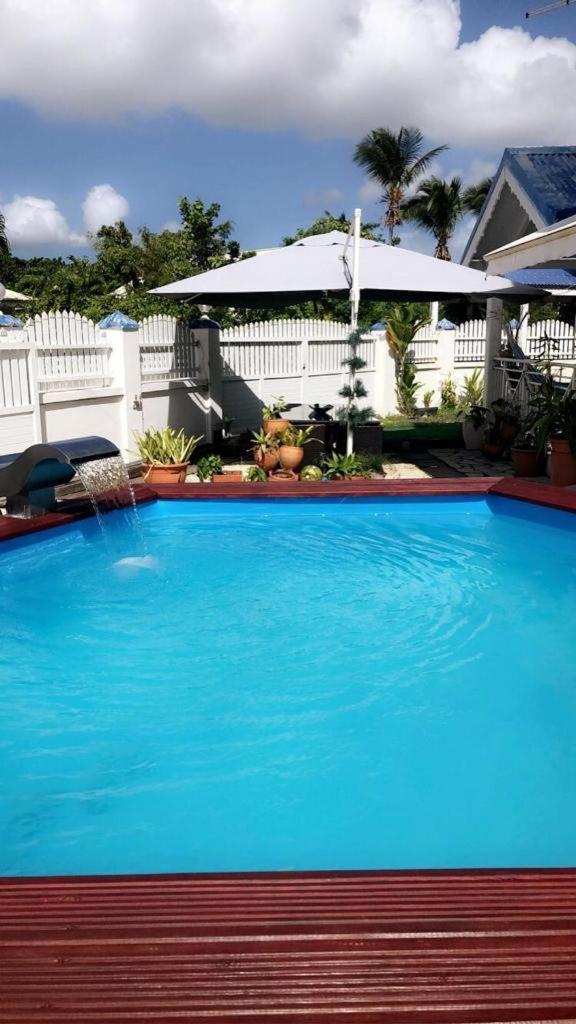 Le Sable Bleu - Evasion Tropicale A Sainte-Anne - Plage 5Min - Piscine - Parking - Logement Climatise - Vue Sur Les Palmiers - Parfait Pour Sejours En Famille Ou Entre Amis Esterno foto