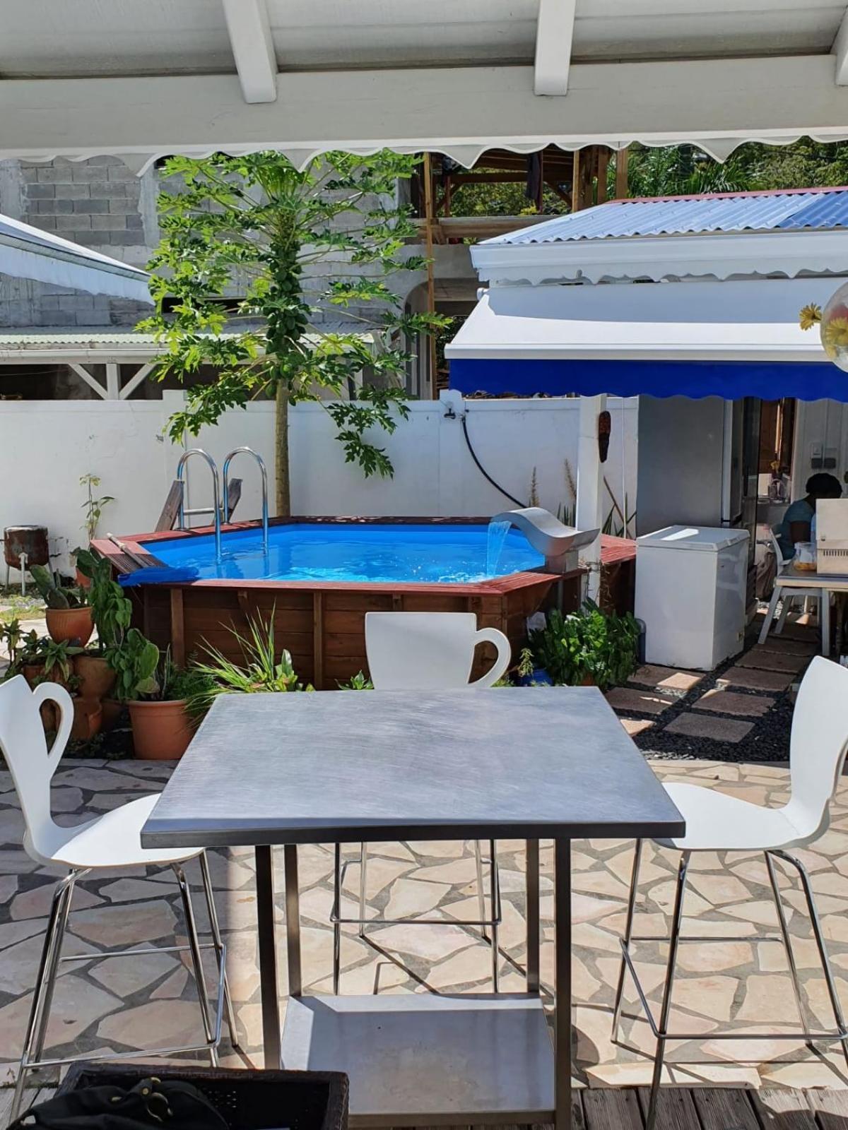 Le Sable Bleu - Evasion Tropicale A Sainte-Anne - Plage 5Min - Piscine - Parking - Logement Climatise - Vue Sur Les Palmiers - Parfait Pour Sejours En Famille Ou Entre Amis Esterno foto