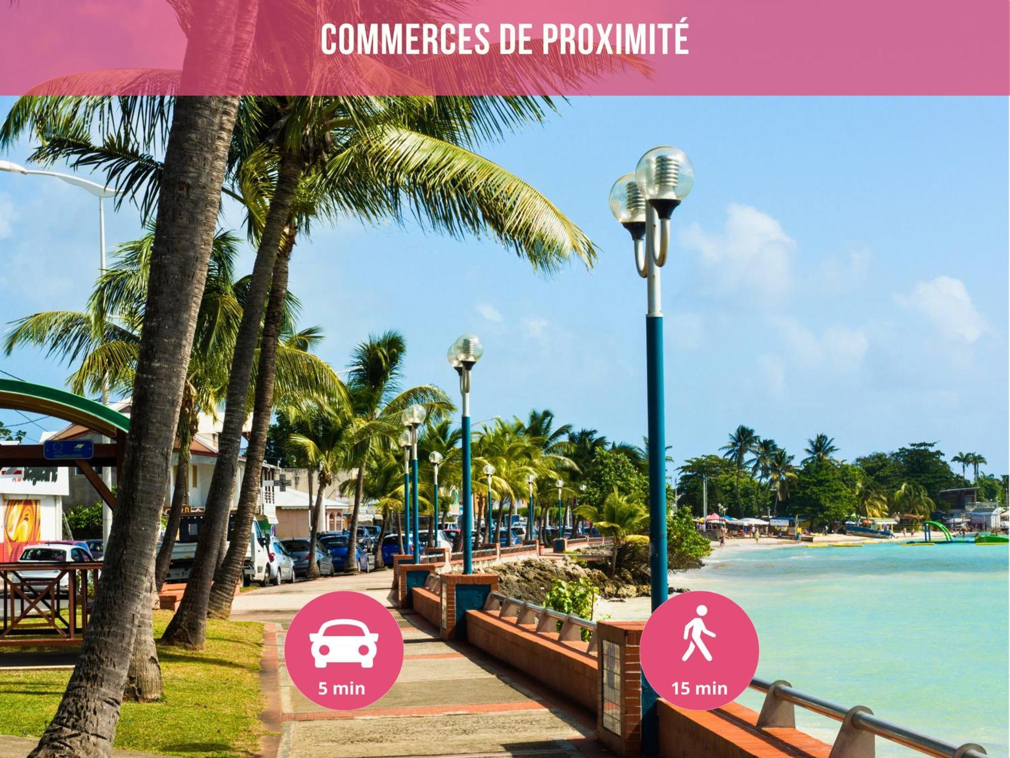 Le Sable Bleu - Evasion Tropicale A Sainte-Anne - Plage 5Min - Piscine - Parking - Logement Climatise - Vue Sur Les Palmiers - Parfait Pour Sejours En Famille Ou Entre Amis Esterno foto